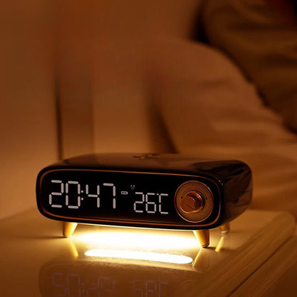 Clifton Alarm Clock with Wireless Charging Speaker and LED Light