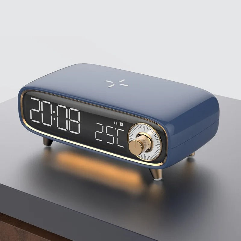 Clifton Alarm Clock with Wireless Charging Speaker and LED Light