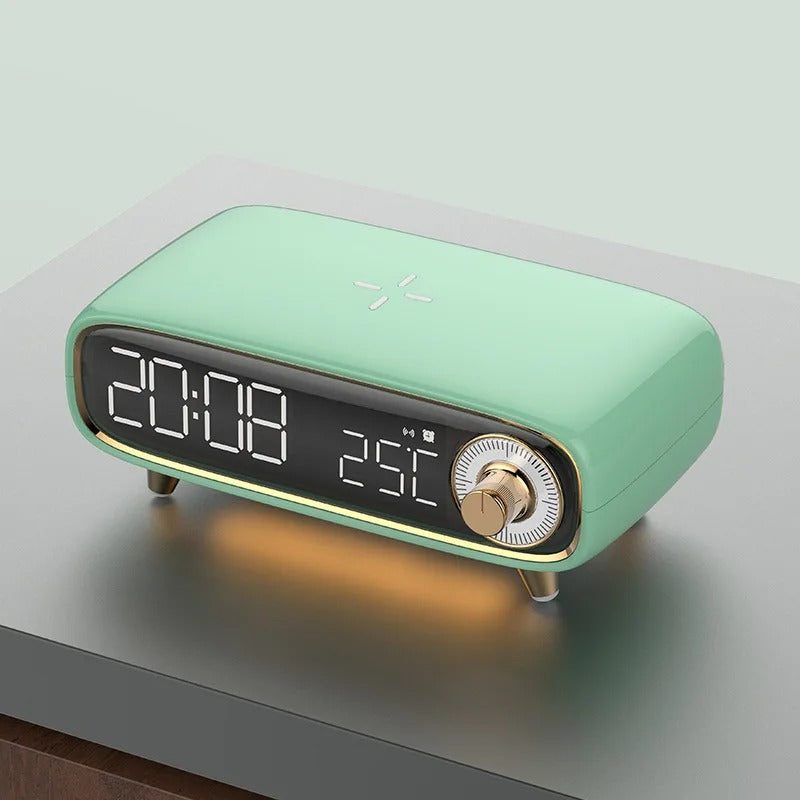 Clifton Alarm Clock with Wireless Charging Speaker and LED Light