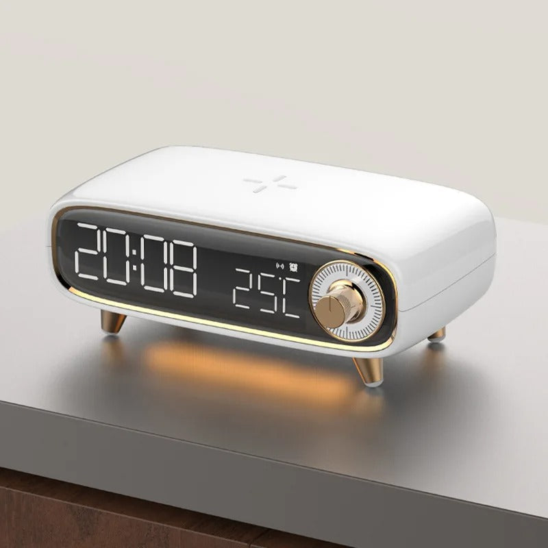 Clifton Alarm Clock with Wireless Charging Speaker and LED Light