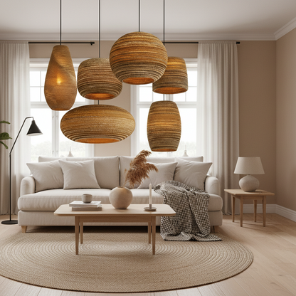 Avenra Japandi Pendant Light – Minimalist Design for Warm Ambient Lighting