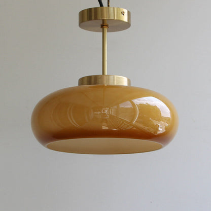 Vorin Vintage Yellow Glass Ceiling Light – Stylish Semi-Flush Mount Fixture for Warm Ambiance