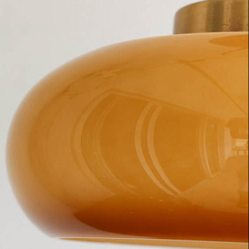 Vorin Vintage Yellow Glass Ceiling Light – Stylish Semi-Flush Mount Fixture for Warm Ambiance