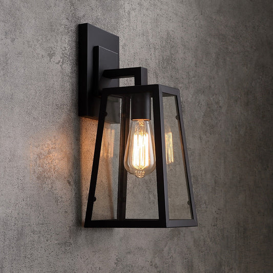 Ravio Outdoor Wall Lantern Sconce – Vintage Matte Black Design for Classic Outdoor Style