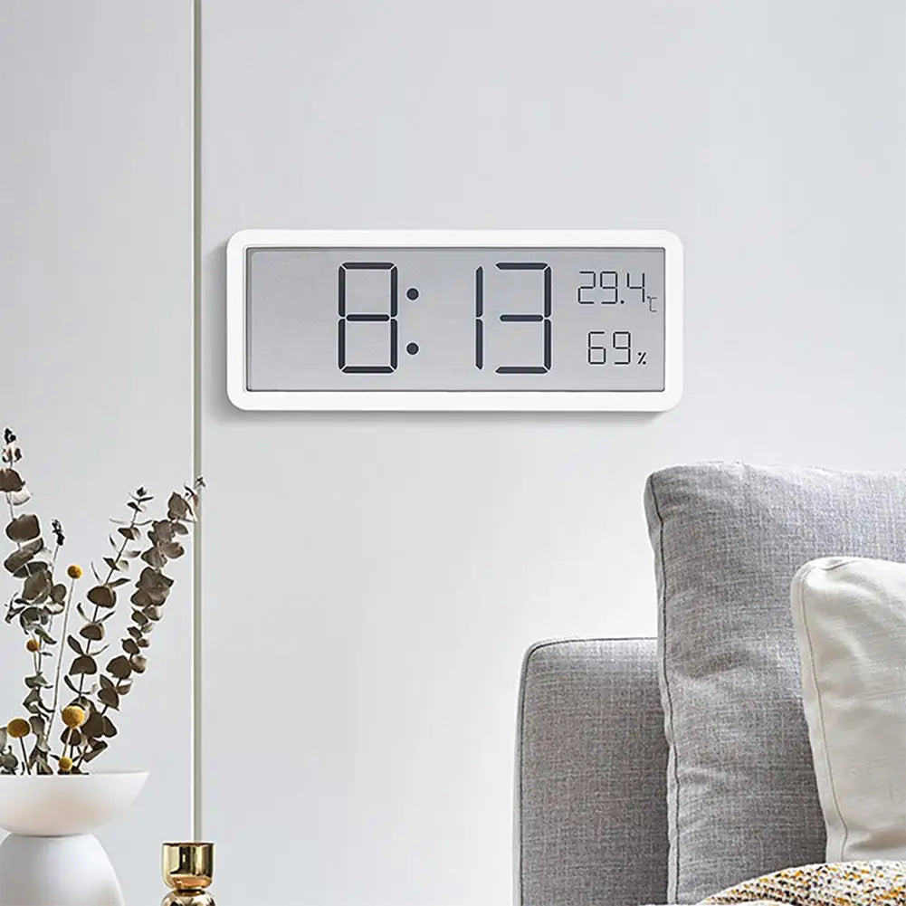 Orvian Modern Digital Wall Clock with Temperature Humidity Display