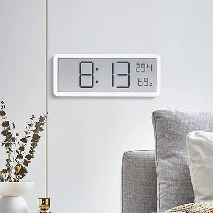 Orvian Modern Digital Wall Clock with Temperature Humidity Display