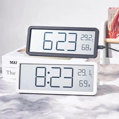 Orvian Modern Digital Wall Clock with Temperature Humidity Display