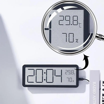Orvian Modern Digital Wall Clock with Temperature Humidity Display