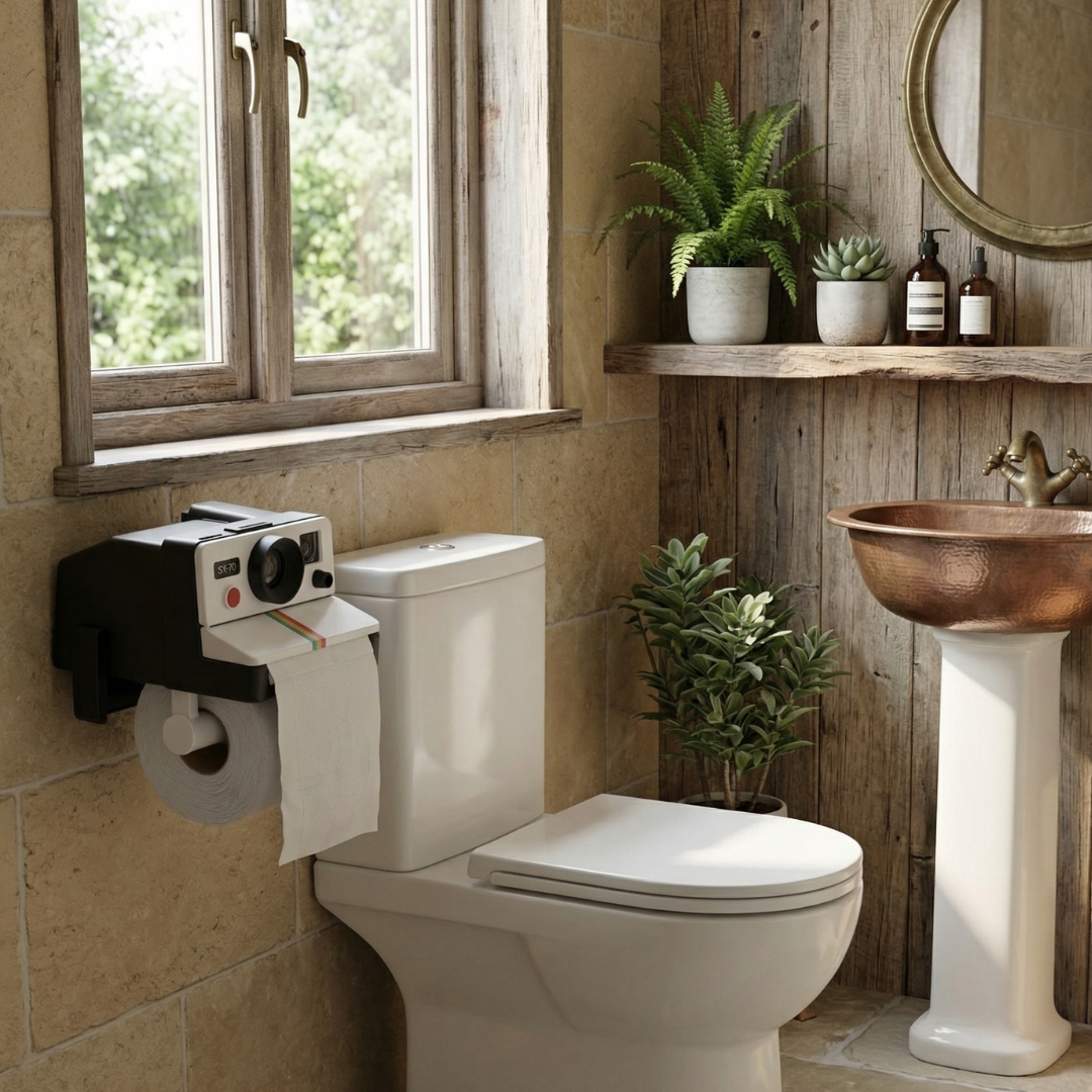 RetroCam Toilet Paper Holder – Unique Retro Design for Stylish Bathroom Décor 2