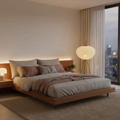 Rice Paper Floor Lamp | Modern Standing Lamp for Living Room