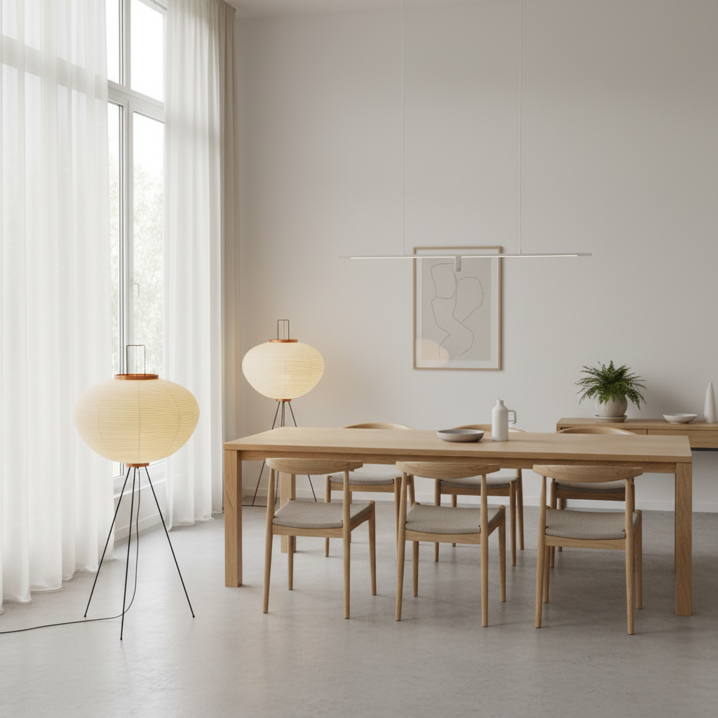 Rice Paper Floor Lamp | Modern Standing Lamp for Living Room