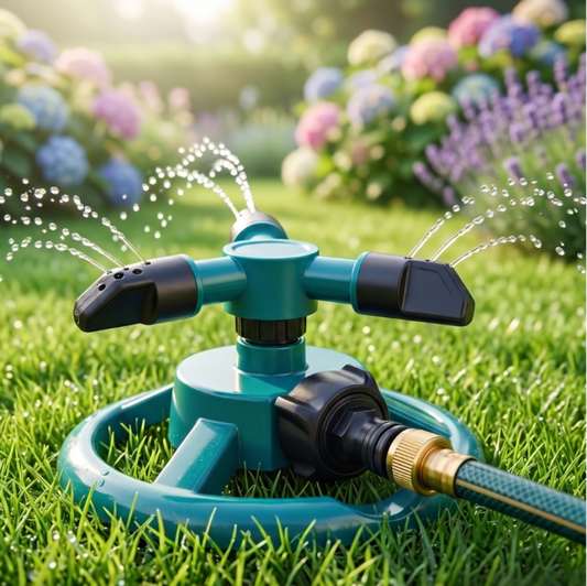 Rylan Water Sprinkler – 3-Arm Rotating System for Even Lawn Coverage 0