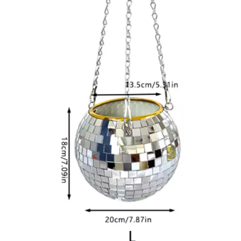 Dazzlo Indoor Hanging Planter – Mirrored Design for Stunning Light Display