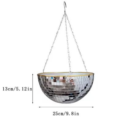 Dazzlo Indoor Hanging Planter – Mirrored Design for Stunning Light Display