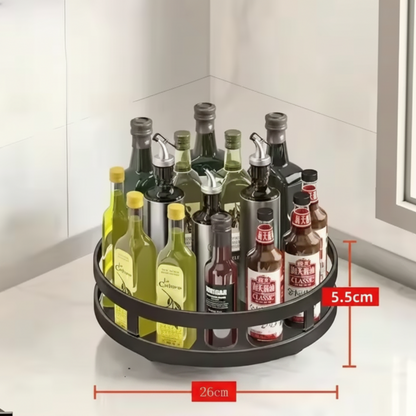 Sierra Adjustable Stainless Steel Spice Rack Organizer – 360° Rotating Space-Saving Solution