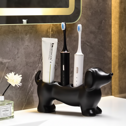 Daxie Black Bathroom Toothbrush Holder – Unique Dachshund Design