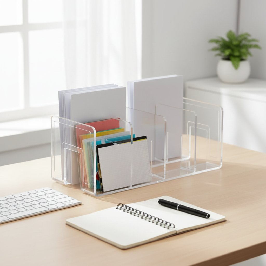 Nexia Acrylic Desk Organizer – Durable 4-Tier Storage for Efficient Workspace