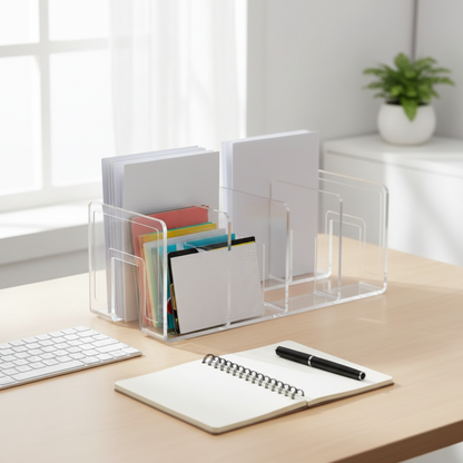 Nexia Acrylic Desk Organizer – Durable 4-Tier Storage for Efficient Workspace
