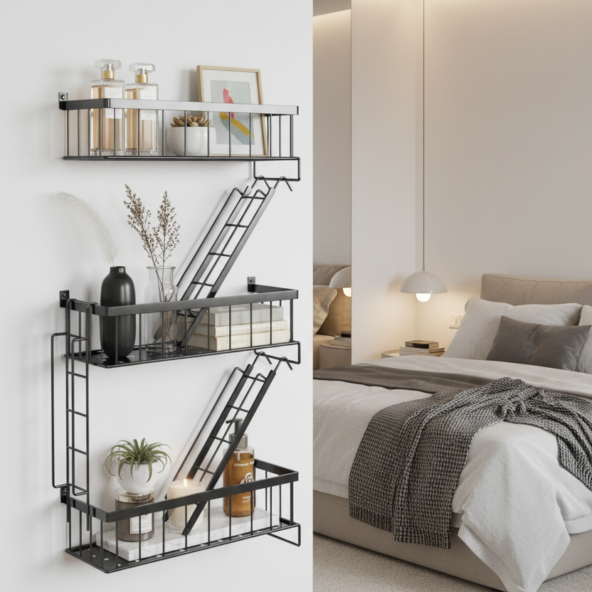 Talon New York Style Black Tiered Fire Escape Shelf – Durable Metal Ladder Design