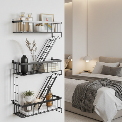 Talon New York Style Black Tiered Fire Escape Shelf – Durable Metal Ladder Design