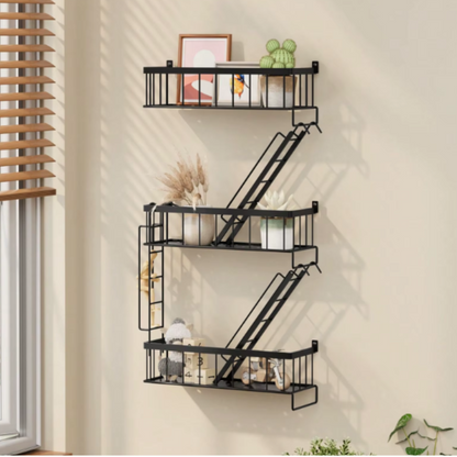 Talon New York Style Black Tiered Fire Escape Shelf – Durable Metal Ladder Design