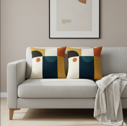 Nora Abstract Cushion Cover (Set of 2) – Modern Design for Stylish Living Spaces