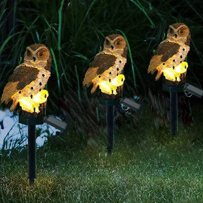Orlina Solar Owl Garden Light Warm Outdoor Decorative Lamp