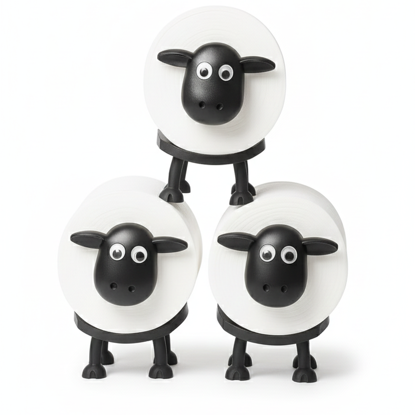 Shep Black Toilet Roll Holder – Freestanding Water-Resistant Bathroom Storage 2