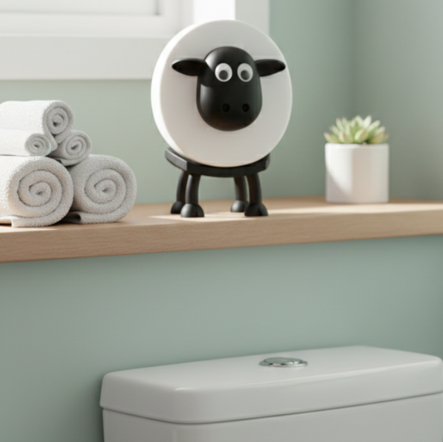 Shep Black Toilet Roll Holder – Freestanding Water-Resistant Bathroom Storage 4