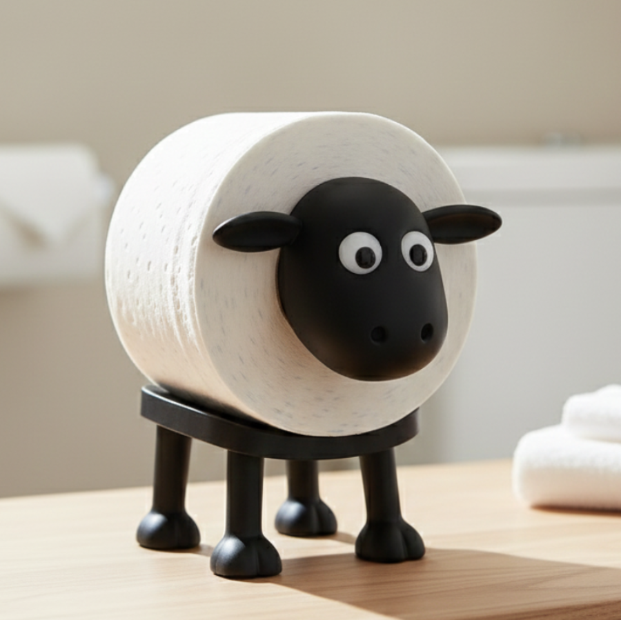 Shep Black Toilet Roll Holder – Freestanding Water-Resistant Bathroom Storage 5