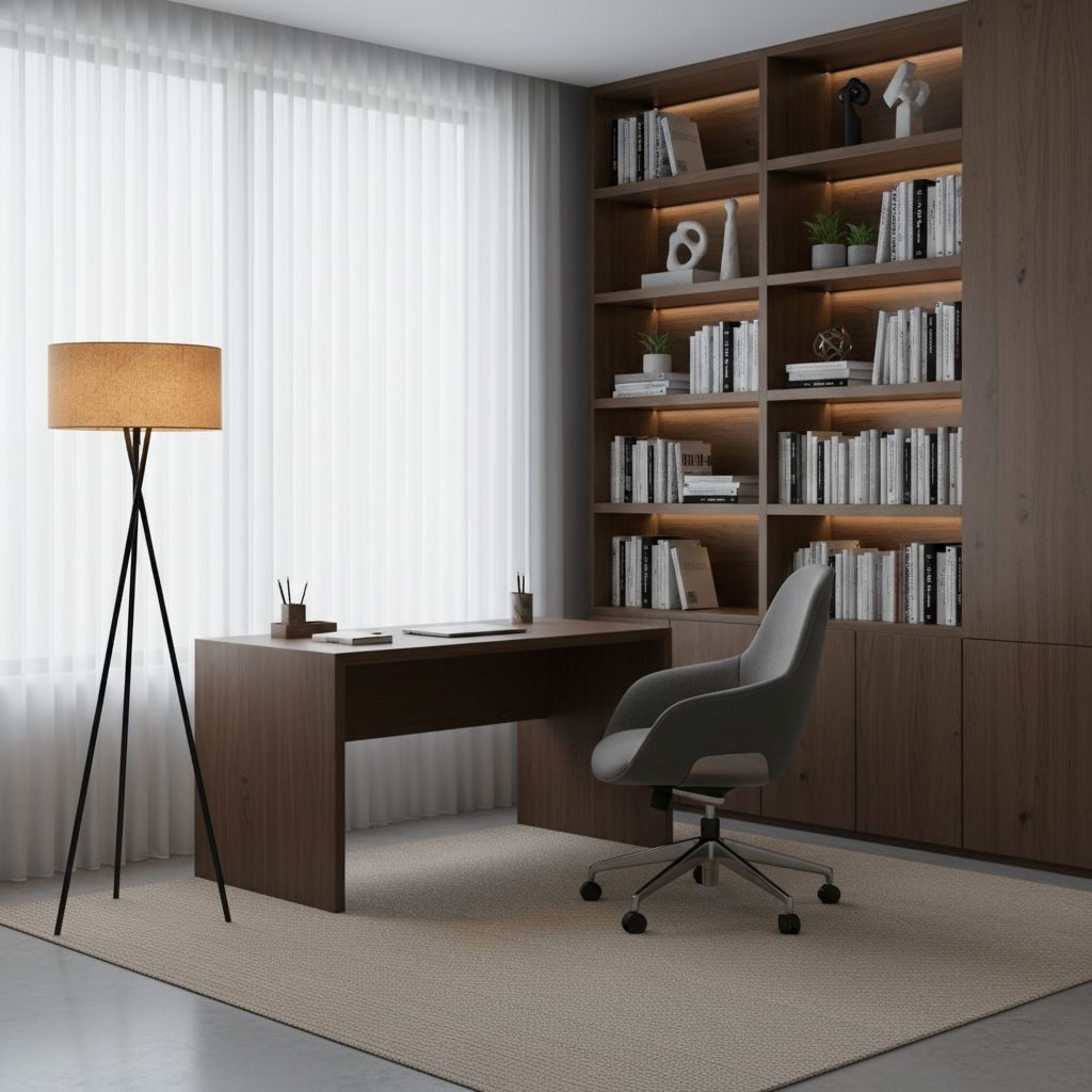 Silk Elegance - Modern Floor Lamp for Living Room