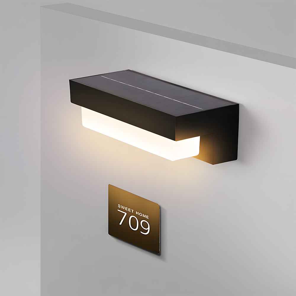 Velora Edge Solar LED Wall Light for Contemporary Gardens