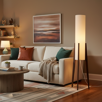 Solid Walnut | Modern Floor Lamp for Living Room