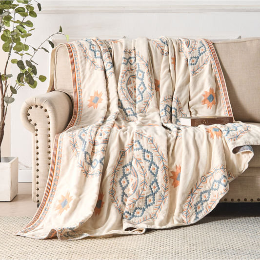 Mariselle Lightweight Knitted Throw Blanket – Cozy Decorative Boho Home Accent