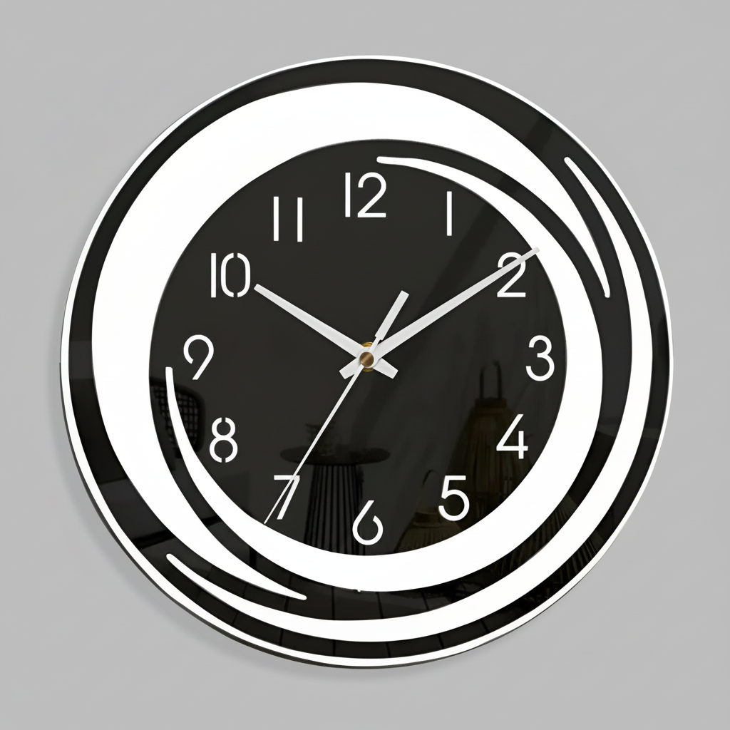 Avena Modern Wall Clock – Sleek Acrylic Silent Minimalist Home Decor