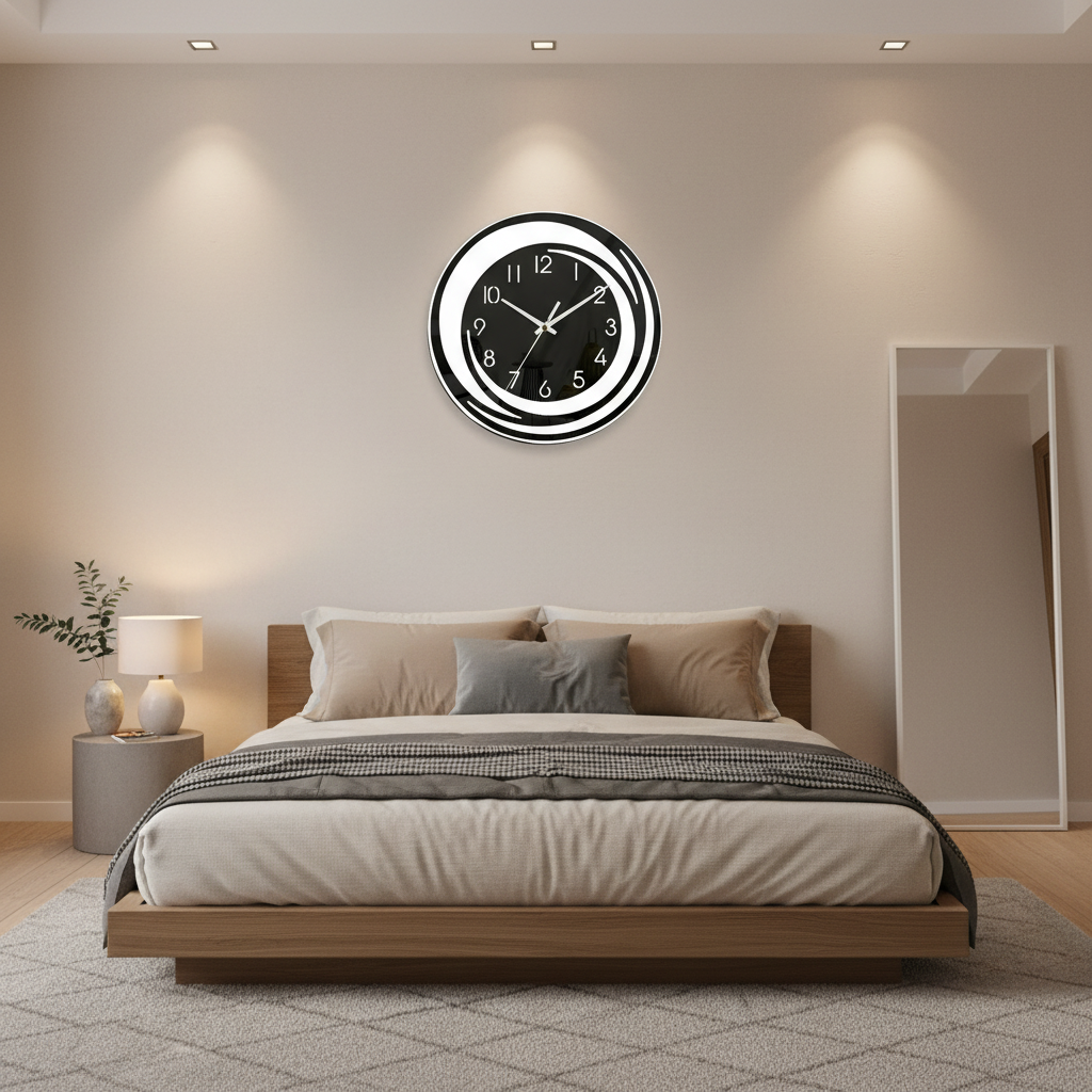 Avena Modern Wall Clock – Sleek Acrylic Silent Minimalist Home Decor