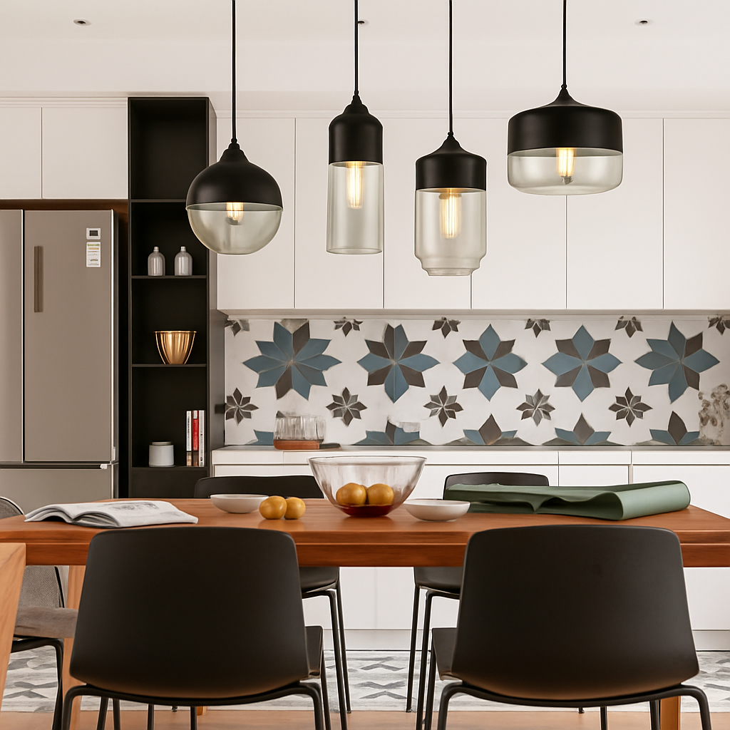 Alvion Modern Glass Pendant Light – Elegant Kitchen and Dining Lighting