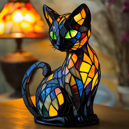 Glow Cat Handmade Table Lamp with Colour-Changing Bedside Light