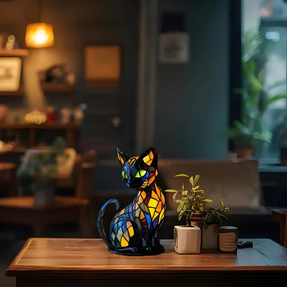 Glow Cat Handmade Table Lamp with Colour-Changing Bedside Light