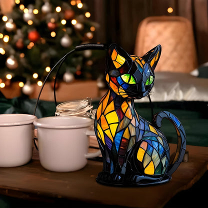 Glow Cat Handmade Table Lamp with Colour-Changing Bedside Light