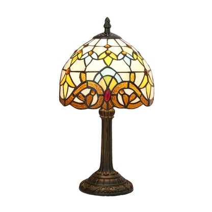 Heritage Glass Table Lamp with Tiffany-Style LED Lighting