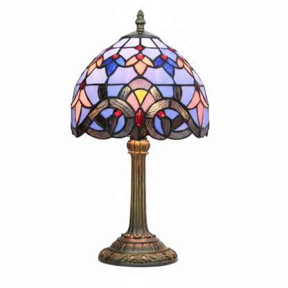 Heritage Glass Table Lamp with Tiffany-Style LED Lighting