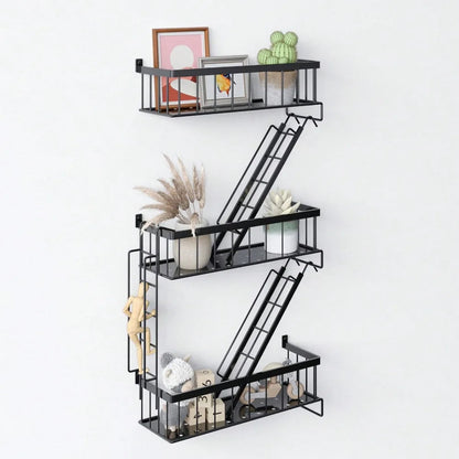Talon Black Floating Shelf – Durable Metal Ladder Design for Stylish Storage 0