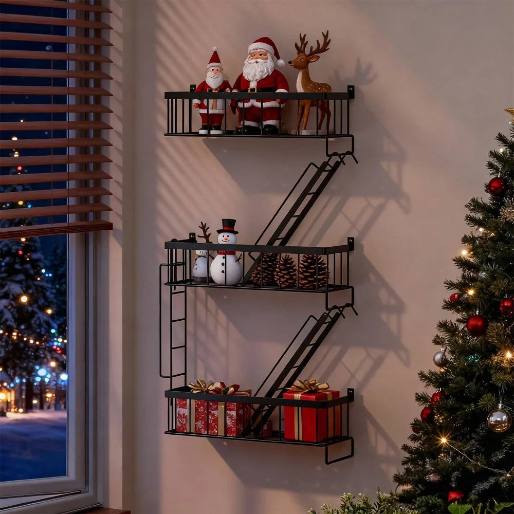 Talon Black Floating Shelf – Durable Metal Ladder Design for Stylish Storage 1
