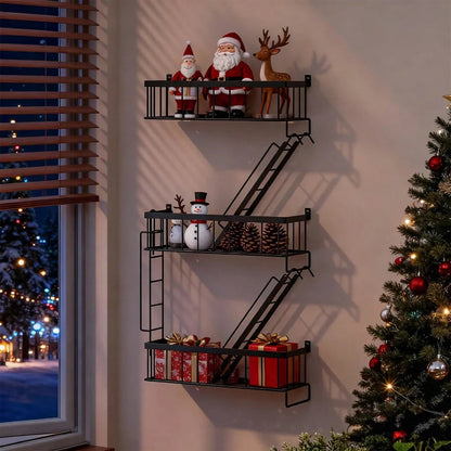 Talon Black Floating Shelf – Durable Metal Ladder Design for Stylish Storage 1