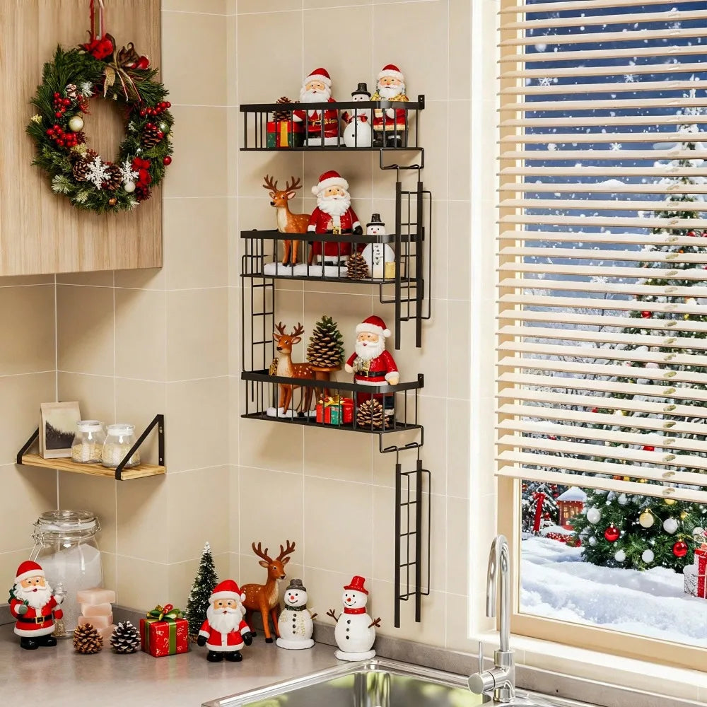 Talon Black Floating Shelf – Durable Metal Ladder Design for Stylish Storage 2