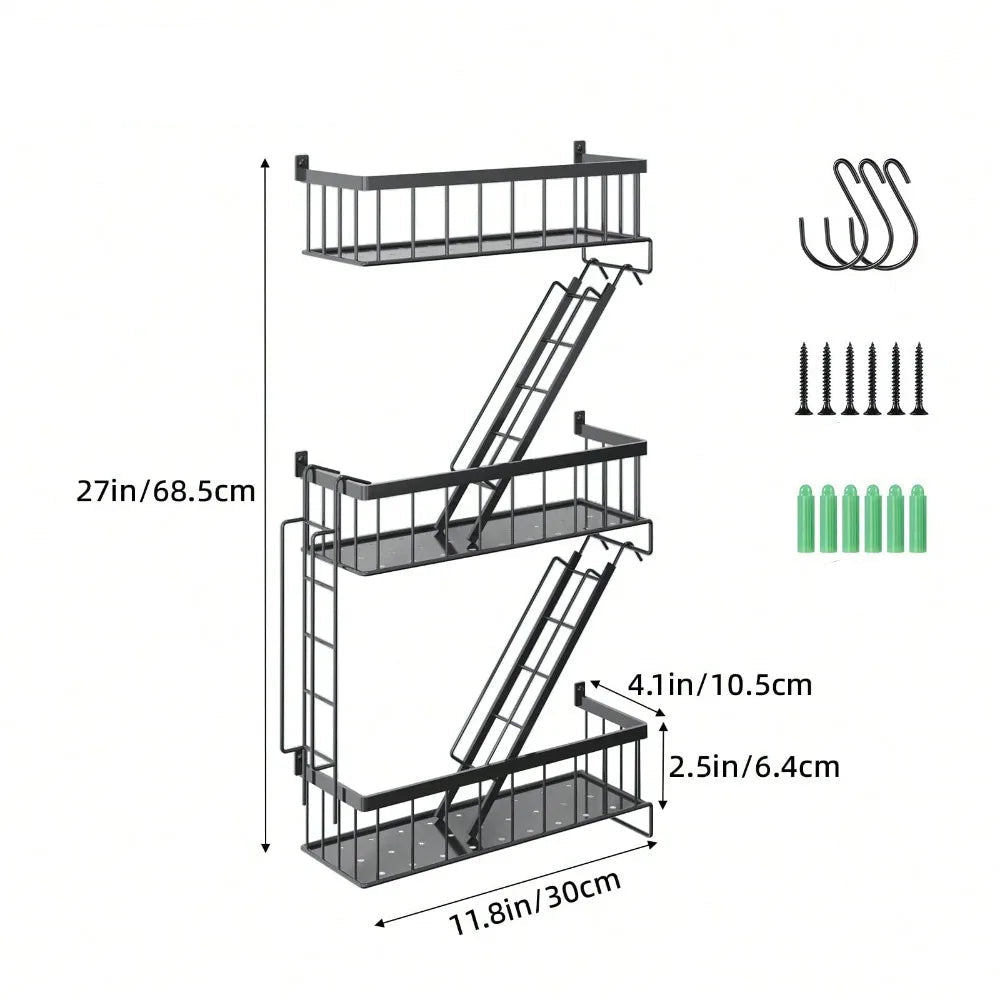 Talon Black Floating Shelf – Durable Metal Ladder Design for Stylish Storage 3