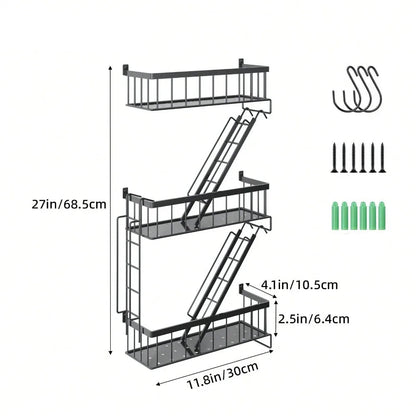 Talon Black Floating Shelf – Durable Metal Ladder Design for Stylish Storage 3