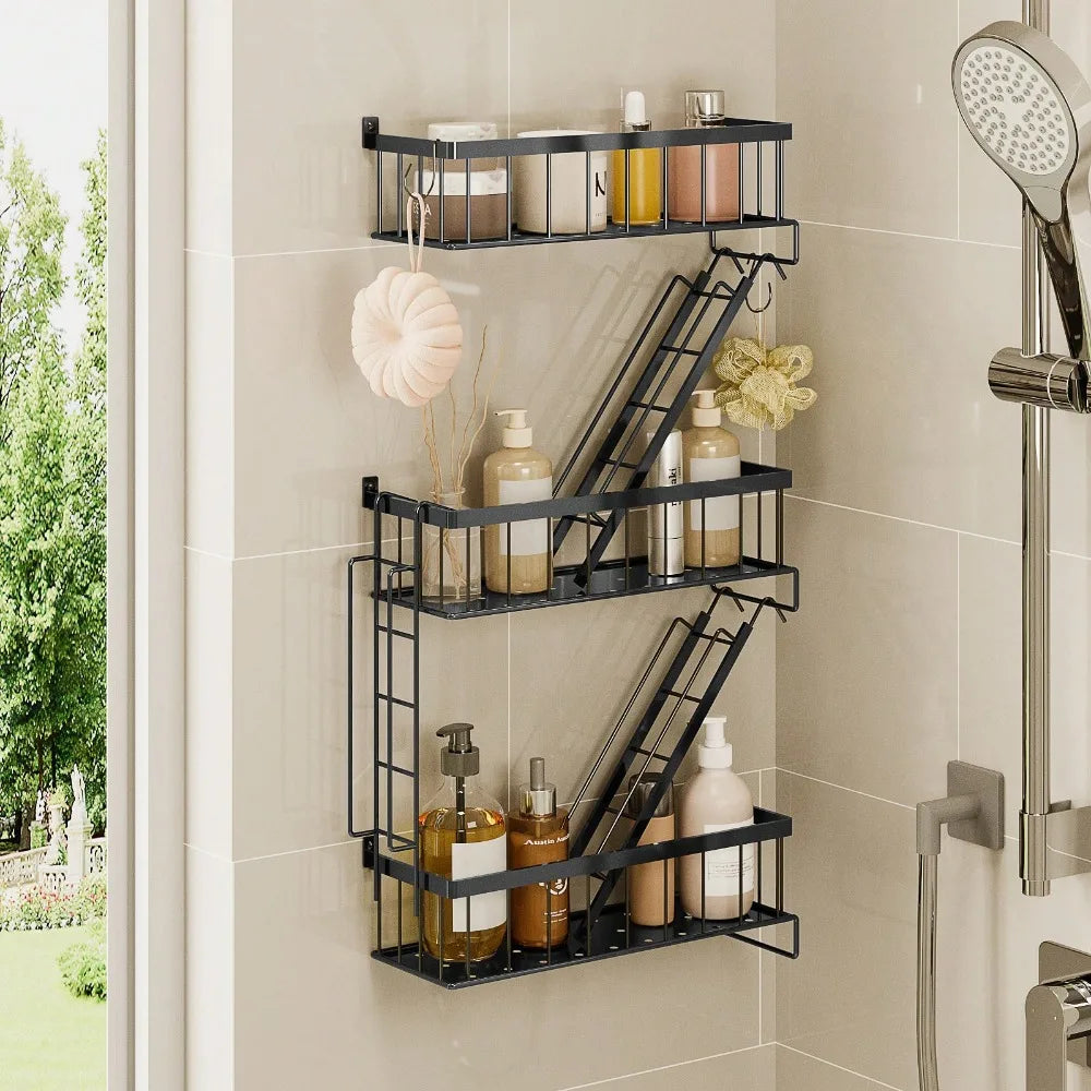 Talon Black Floating Shelf – Durable Metal Ladder Design for Stylish Storage 4