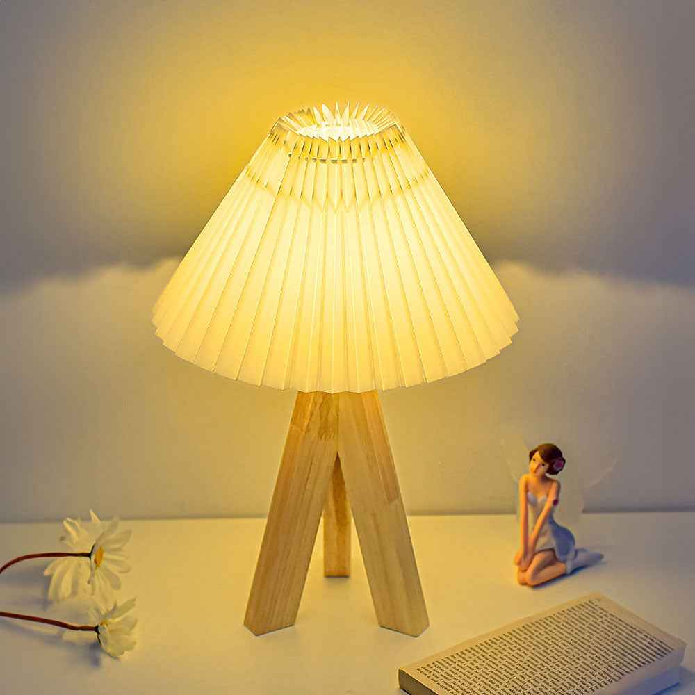 Folded Glow LED Table Lamp for Warm Bedroom Lighting